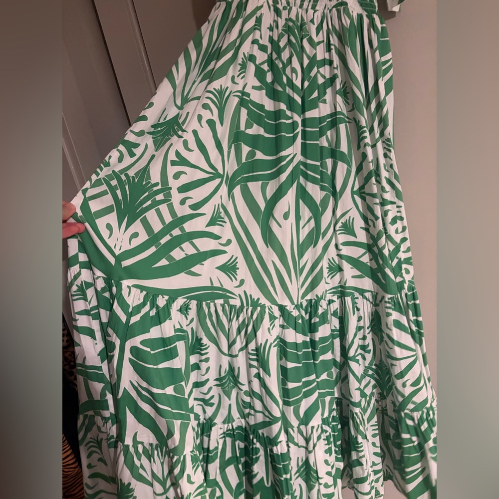 Green and White Maxi Dress